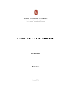 Diasporic Identity in Russian Azerbaijanis