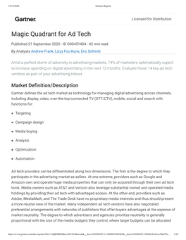 Magic Quadrant for Ad Tech