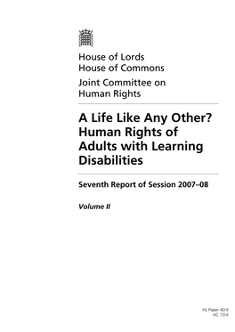 Human Rights of Adults with Learning Disabilities