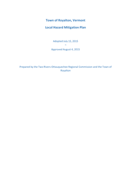 Town of Royalton, Vermont Local Hazard Mitigation Plan