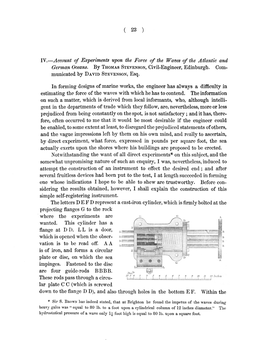 IV.—Account of Experiments Upon the Force of the Waves of the Atlantic and German Oceans