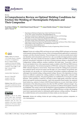A Comprehensive Review on Optimal Welding Conditions for Friction Stir Welding of Thermoplastic Polymers and Their Composites
