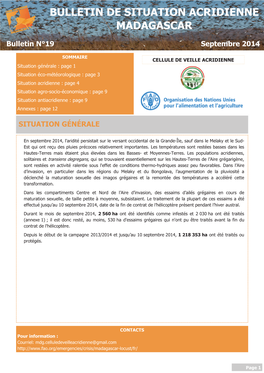 Bulletin De Situation Acridienne Madagascar