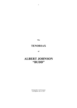 Albert Johnson “Budd”