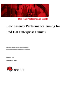 Low Latency Performance Tuning for Red Hat Enterprise Linux 7