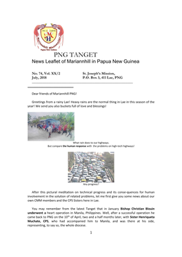 PNG TANGET News Leaflet of Mariannhill in Papua New Guinea