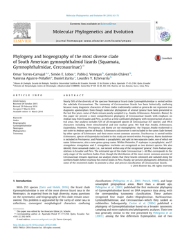 Phylogeny and Biogeography of the Most Diverse Clade of South