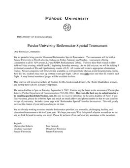 Purdue University Boilermaker Special Tournament