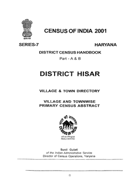 Village and Towwise Primary Census Abstract, Hisar, Part XII-A & B