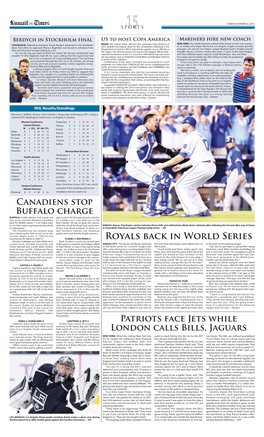 Royals Back in World Series Matched by the Sabres in 2006-07