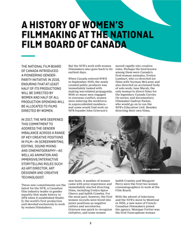 A History of Women's Filmmaking at the National Film Board of Canada