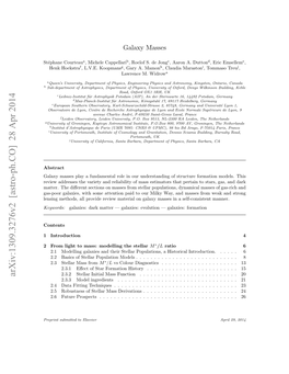 Arxiv:1309.3276V2 [Astro-Ph.CO] 28 Apr 2014 2.3.2 Stellar Initial Mass Function