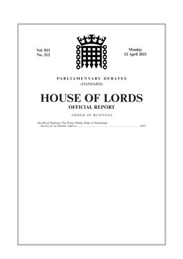 House of Lords Official Report