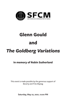 Glenn Gould and the Goldberg Variations