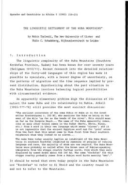 219-231 the Linguistic Settlement of the Nuba