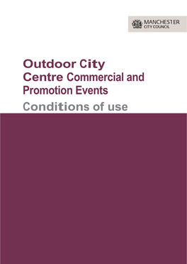 Outdoor City Centre Commercial and Promotion Events Conditions of Use