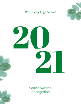 Senior Awards Recognition West Perry High School