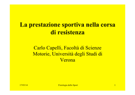 La Prestazione Sportiva Nella Corsa Di Resistenza