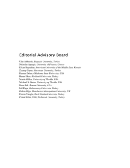 Editorial Advisory Board