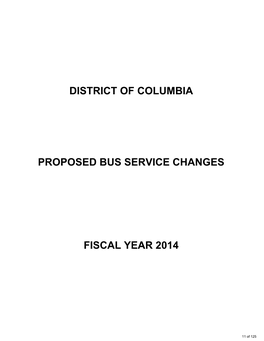 District of Columbia Proposed Bus Service