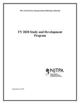 FY 2020 Study and Development (S&D) Program