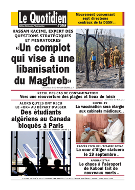 Pdf Le Quotidien D Oran Du 2021-08-23