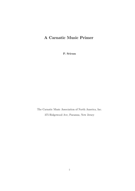 A Carnatic Music Primer