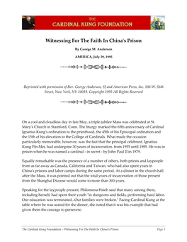 Witnessing for the Faith in China's Prison