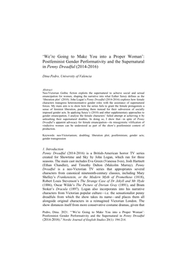 Postfeminist Gender Performativity and the Supernatural in Penny Dreadful (2014-2016)