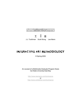 Interactive Art Methodology