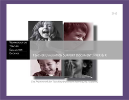 Teacher Evaluation Support Document: Prek & K