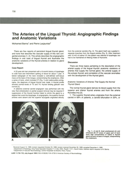 The Arteries of the Lingual Thyroid: Angiographic Findings and Anatomic Variations