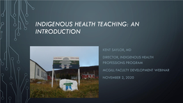 Indigenous Health Teaching: an Introduction