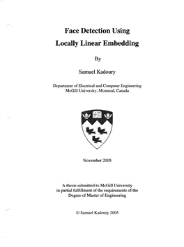 Face Detection Using Locally Linear Embedding