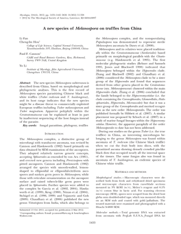 A New Species of Melanospora on Truffles from China