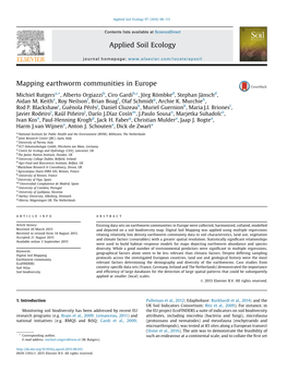 Mapping Earthworm Communities in Europe