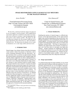 Image Restoration Using Gaussian Scale Mixtures in the Wavelet Domain