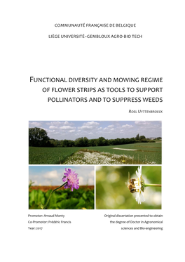 Functional Diversity and Mowing Regime of Flower Strips As Tools to Support Pollinators and to Suppress Weeds