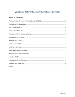 Windows Active Directory Certificate Services