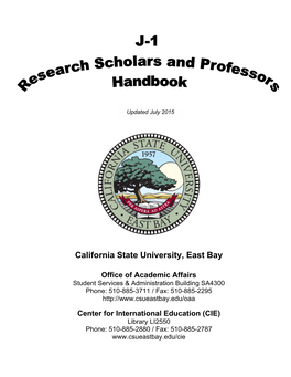 J1 Research Scholars & Professors Handbook