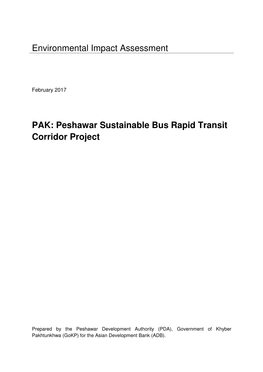IEE Study for Peshawar Sustainable Bus Rapid Transit Corridor Project