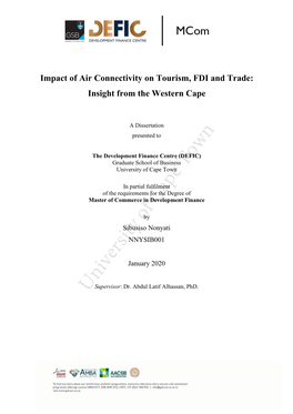 Impact of Air Connectivity on Tourism, FDI and Trade