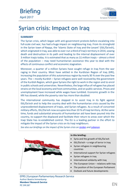 Syrian Crisis: Impact on Iraq