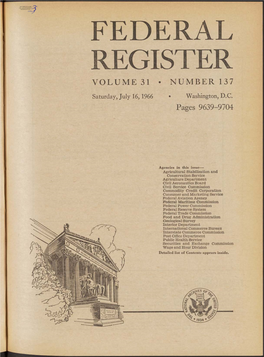 Federal Register Volume 31 Number 137