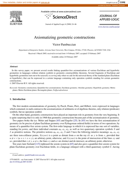 Axiomatizing Geometric Constructions