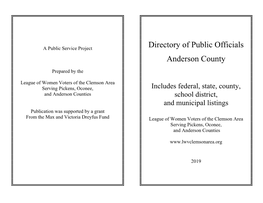 Anderson County Directory of Public Officials