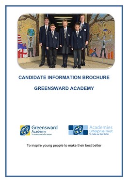 Candidate Information Brochure Greensward Academy