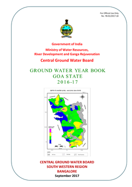 Ground Water Year Book Goa State 2016-17