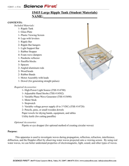 15415 (2 of 2) Large Ripple Tank STUDENT