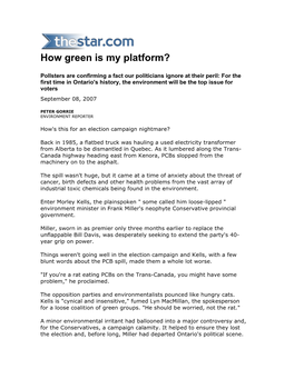 How Green Is My Platform?